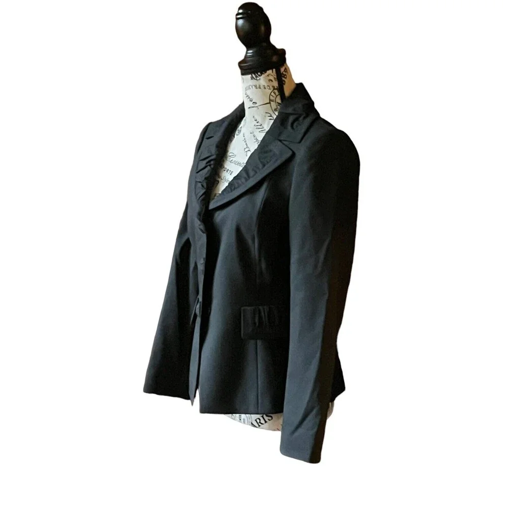 Tahari ASL Black Button Up Womens Blazer Jacket Petite 4P Business Casual - Picture 2 of 9